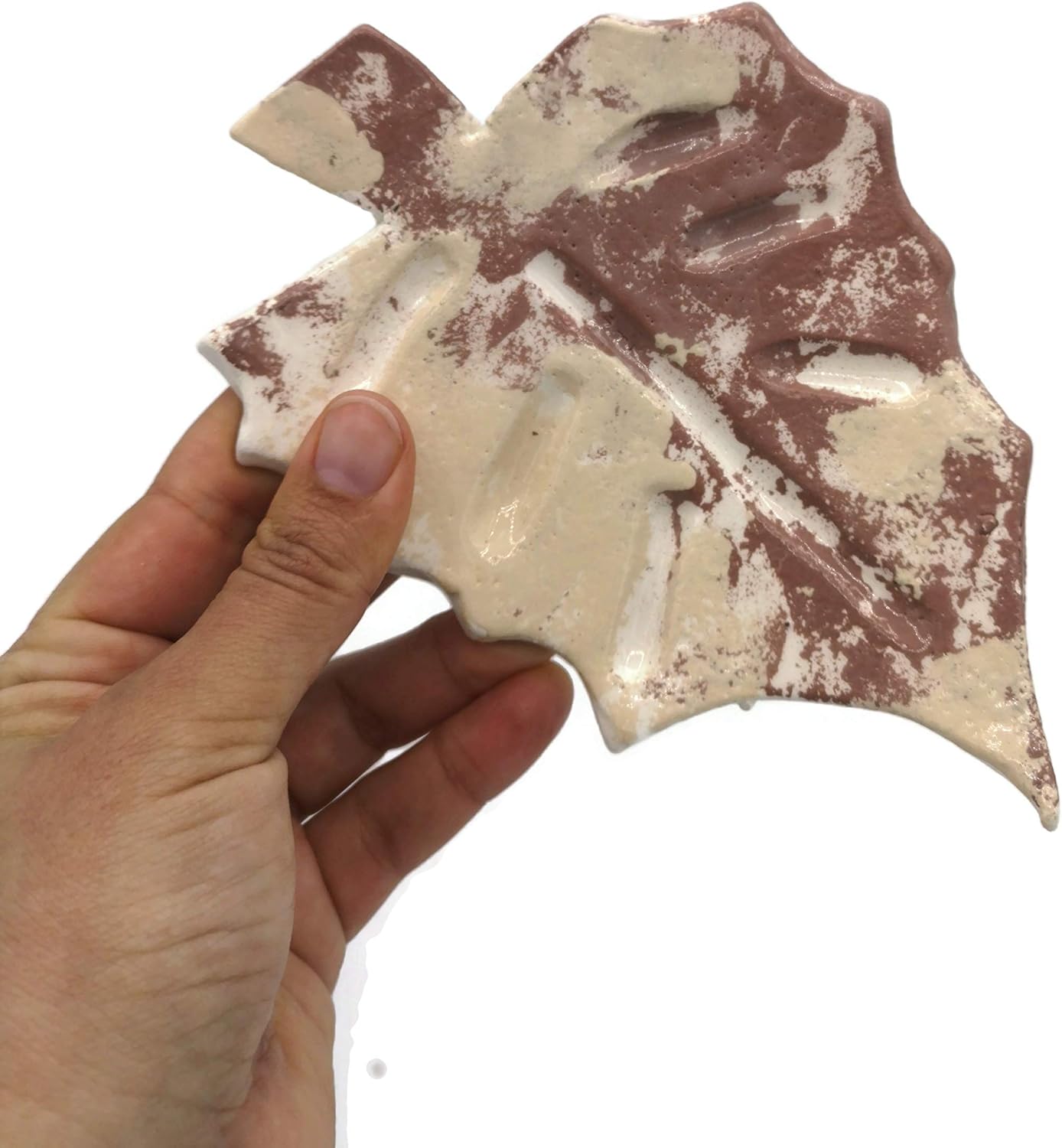 Handmade Brown Leaf Ceramic Soap Dish for Bar Soap AutumnSoapHolder