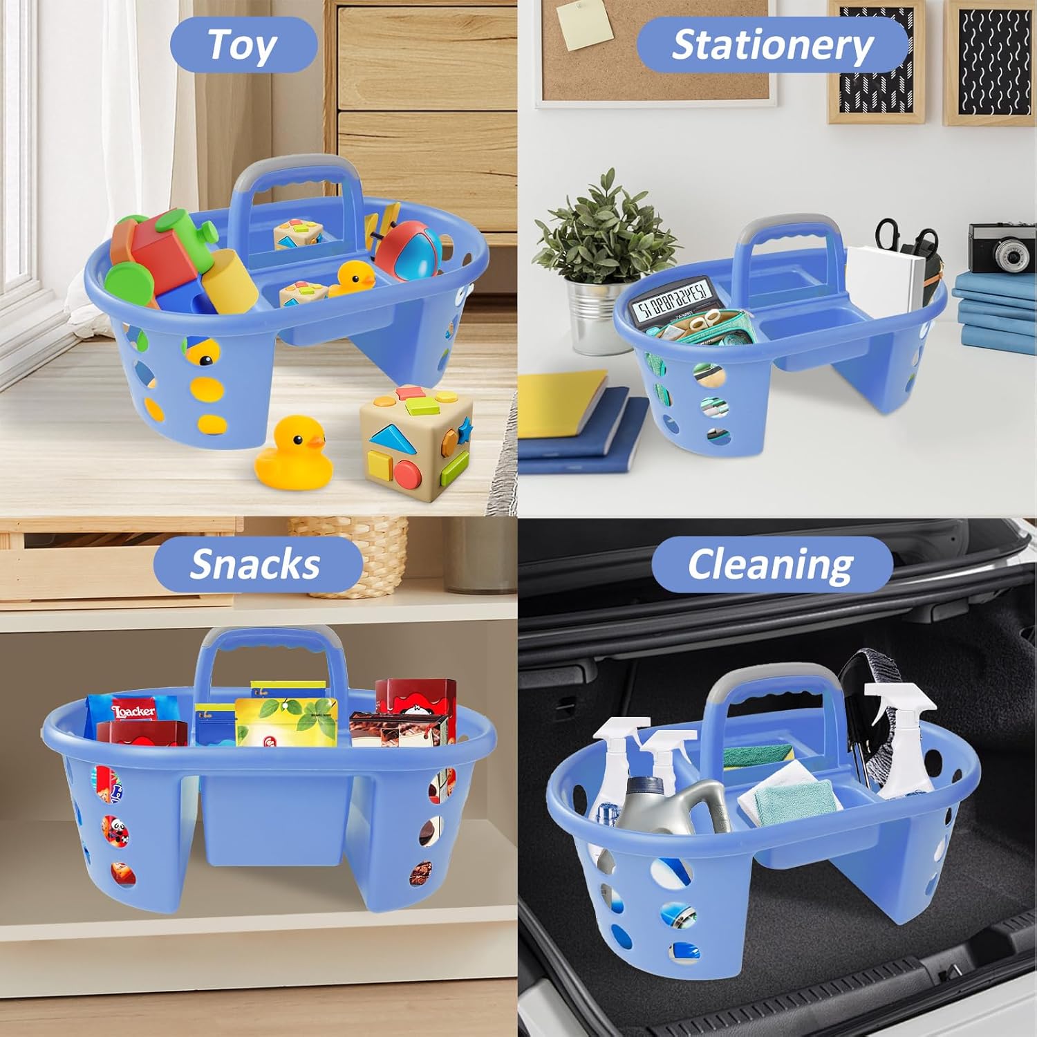 SimplyKleen 2-Piece Jumbo Shower Caddy with Handle