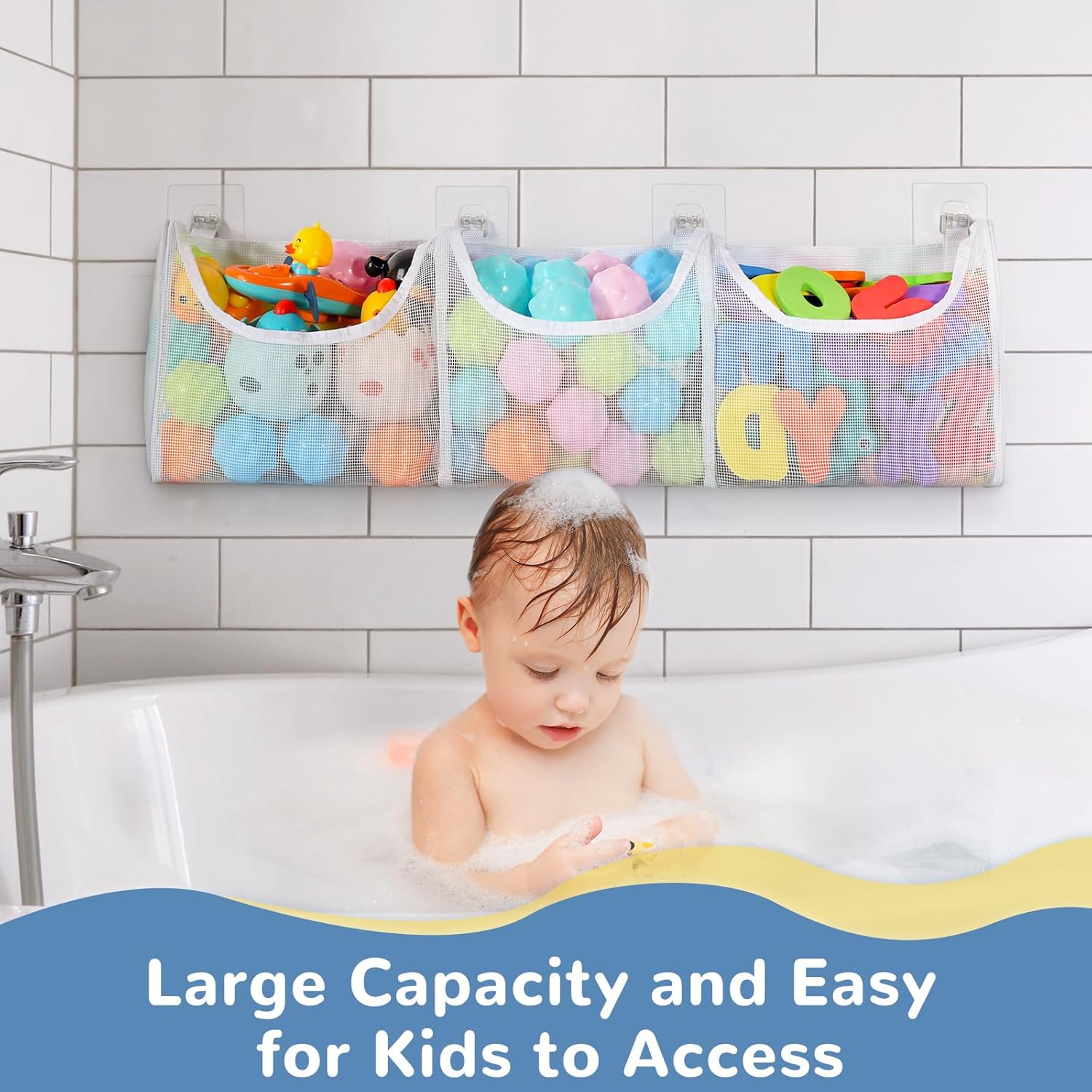 DOCMON Bath Toy Storage with 3 Compartments