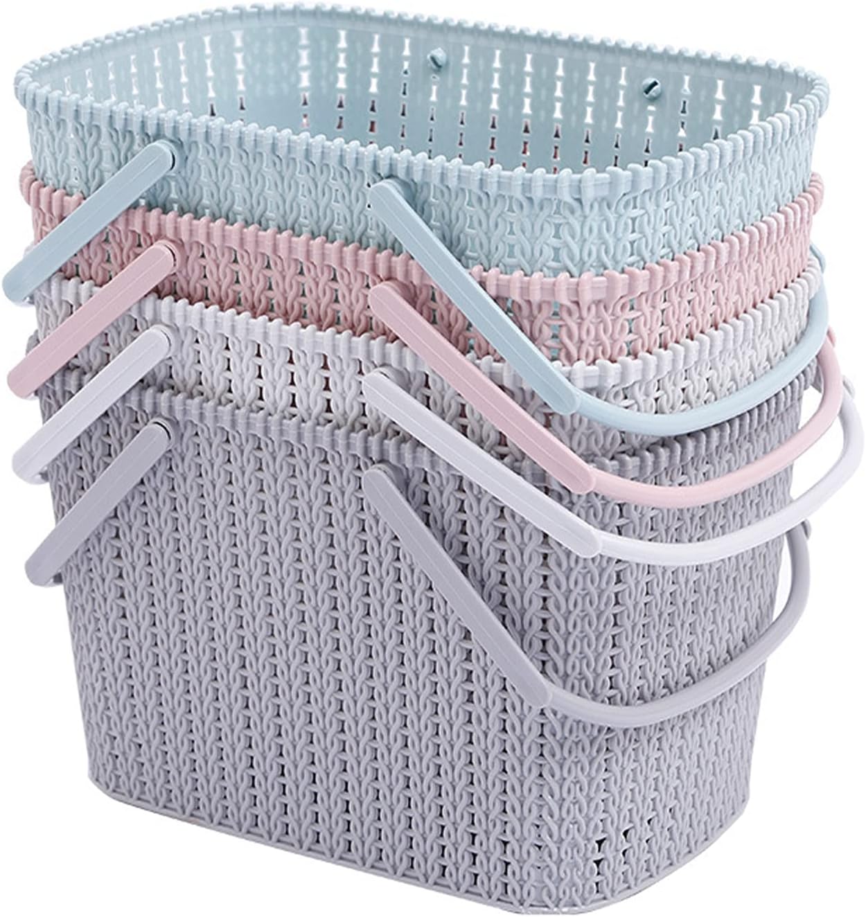 HOUZHeng Portable Rattan Shower Caddy with Dual Handles