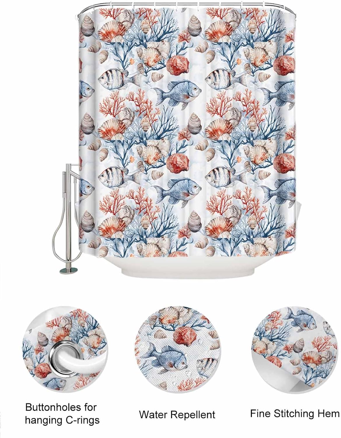Shower Curtain Organizer Set - Waterproof Mesh Perfect For Bathroom Storage