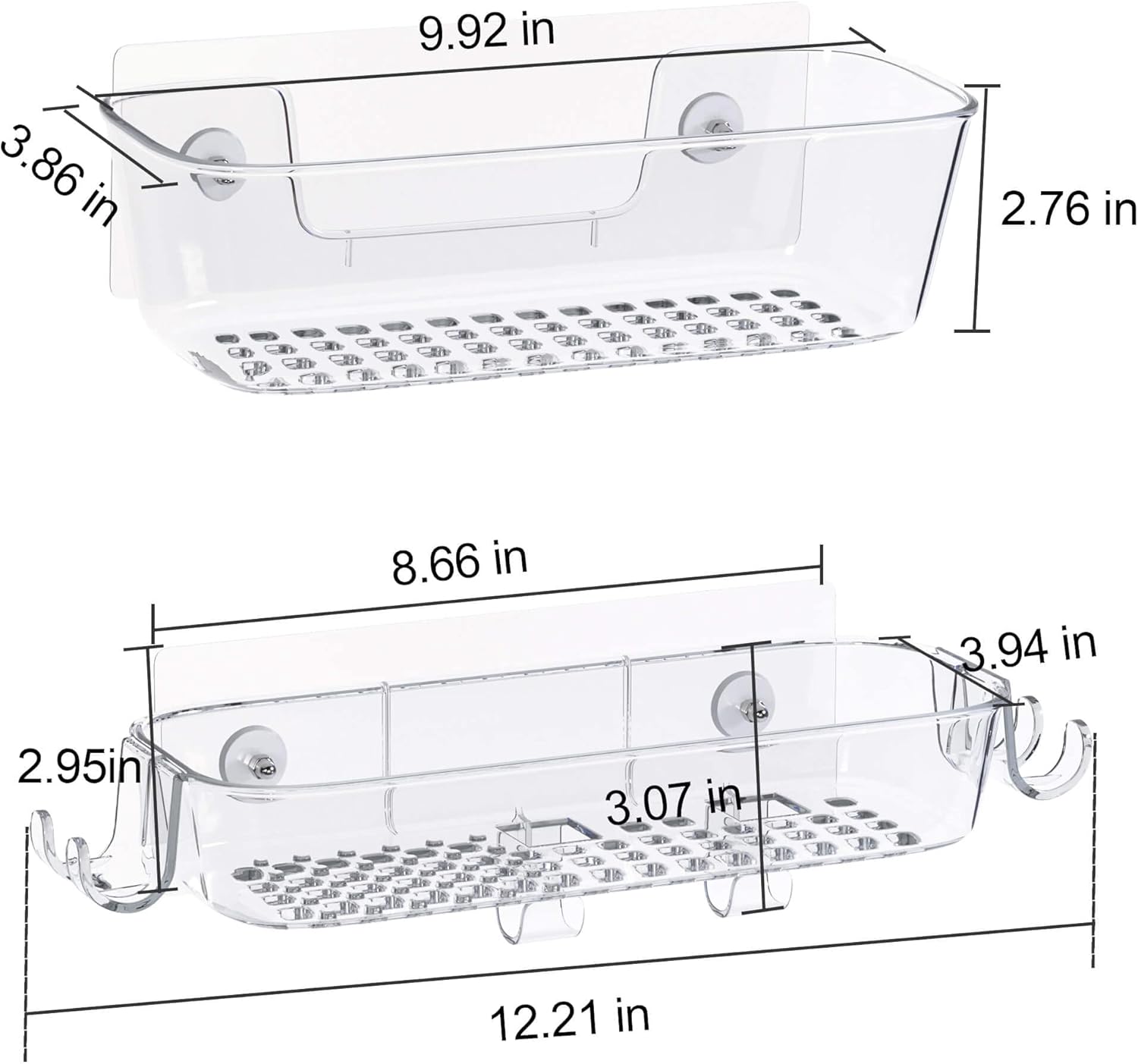 Rustproof Showers Caddy with Razor and Organizer