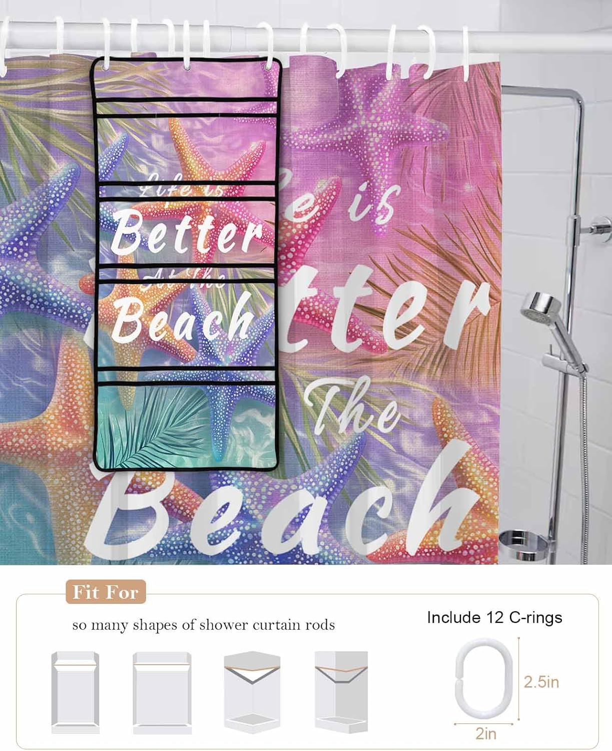 ZFUNCING Summer-Marine Mesh Shower Organizer Set