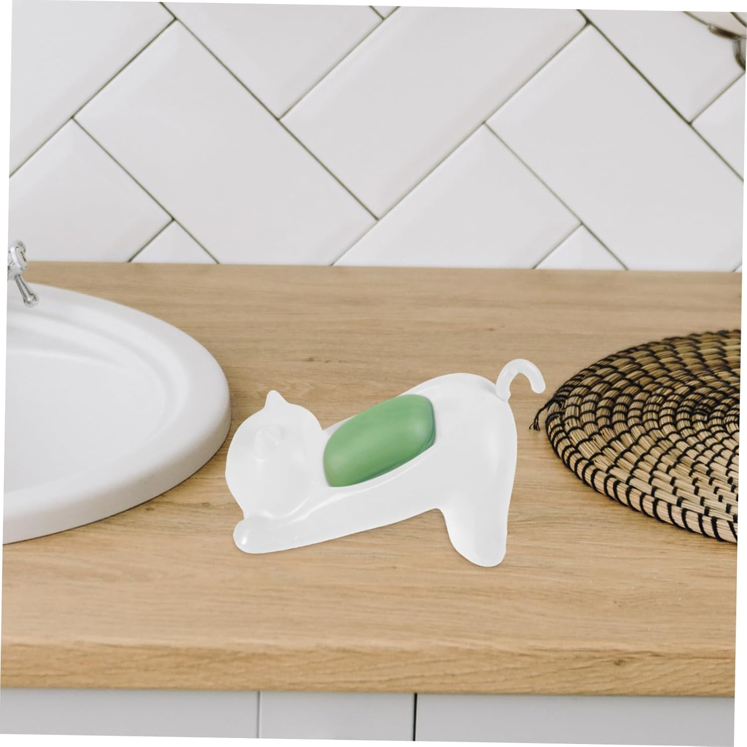 Adorable Cat-Themed Self-Draining Soap Holder
