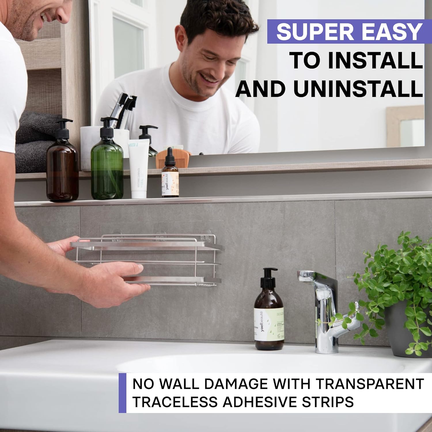 Sturdy 304 Stainless Steel Showers Organizer 2-Pack