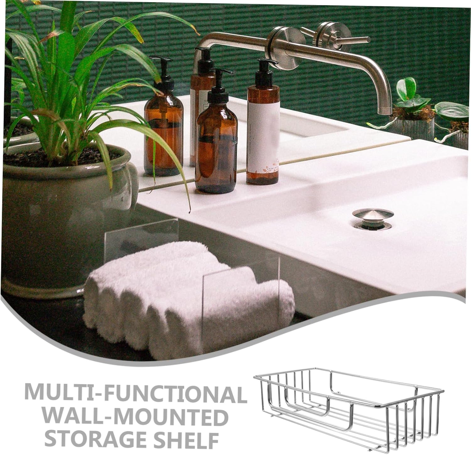 ABOOFAN Wall-Mounted Shower Organizer