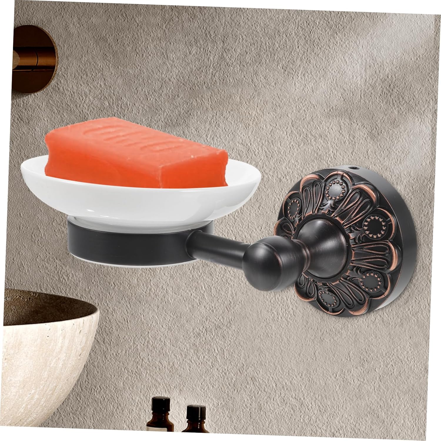 Oval Wall-Mounted Soap Dish Holder Minimalist Design