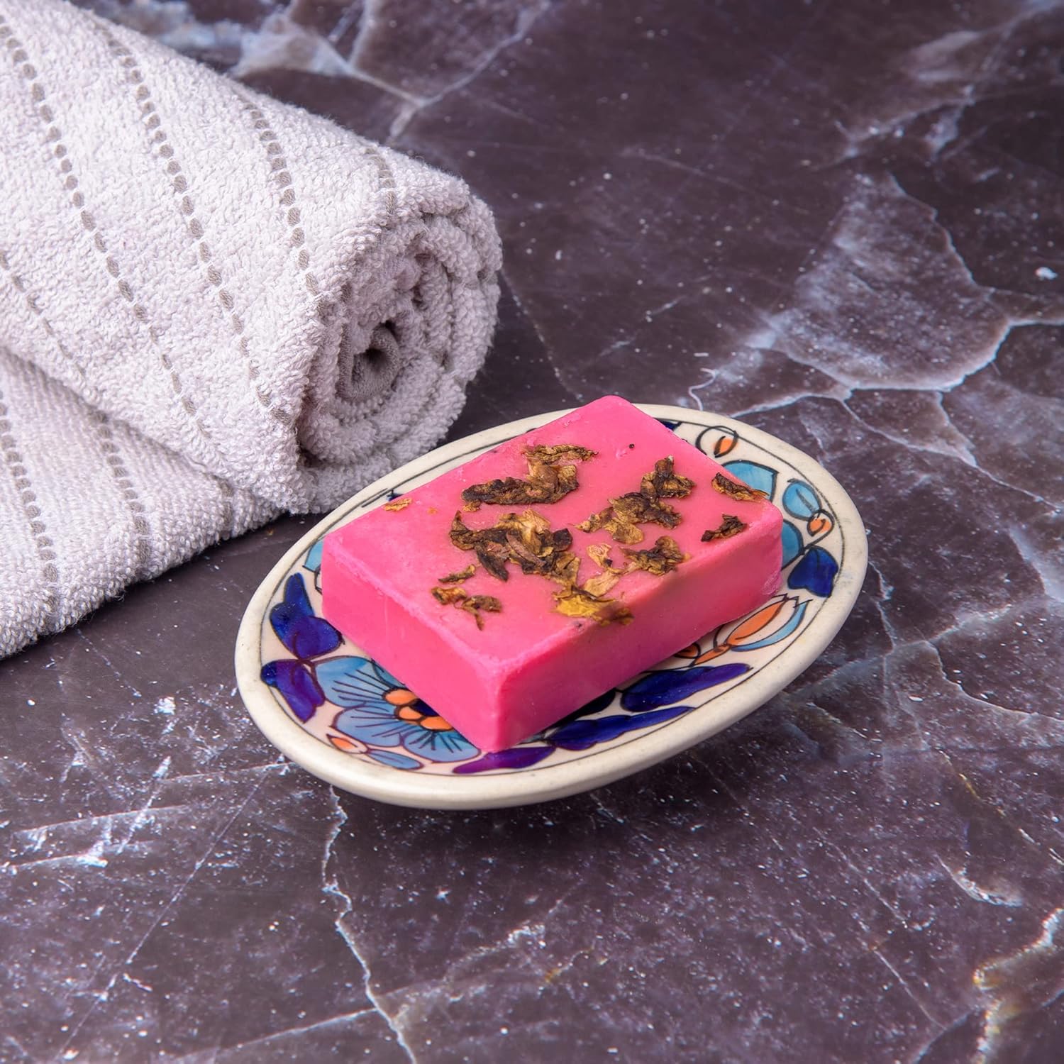 Handicraft Ceramic Soap Dish Multicolor Modern Elegant Design