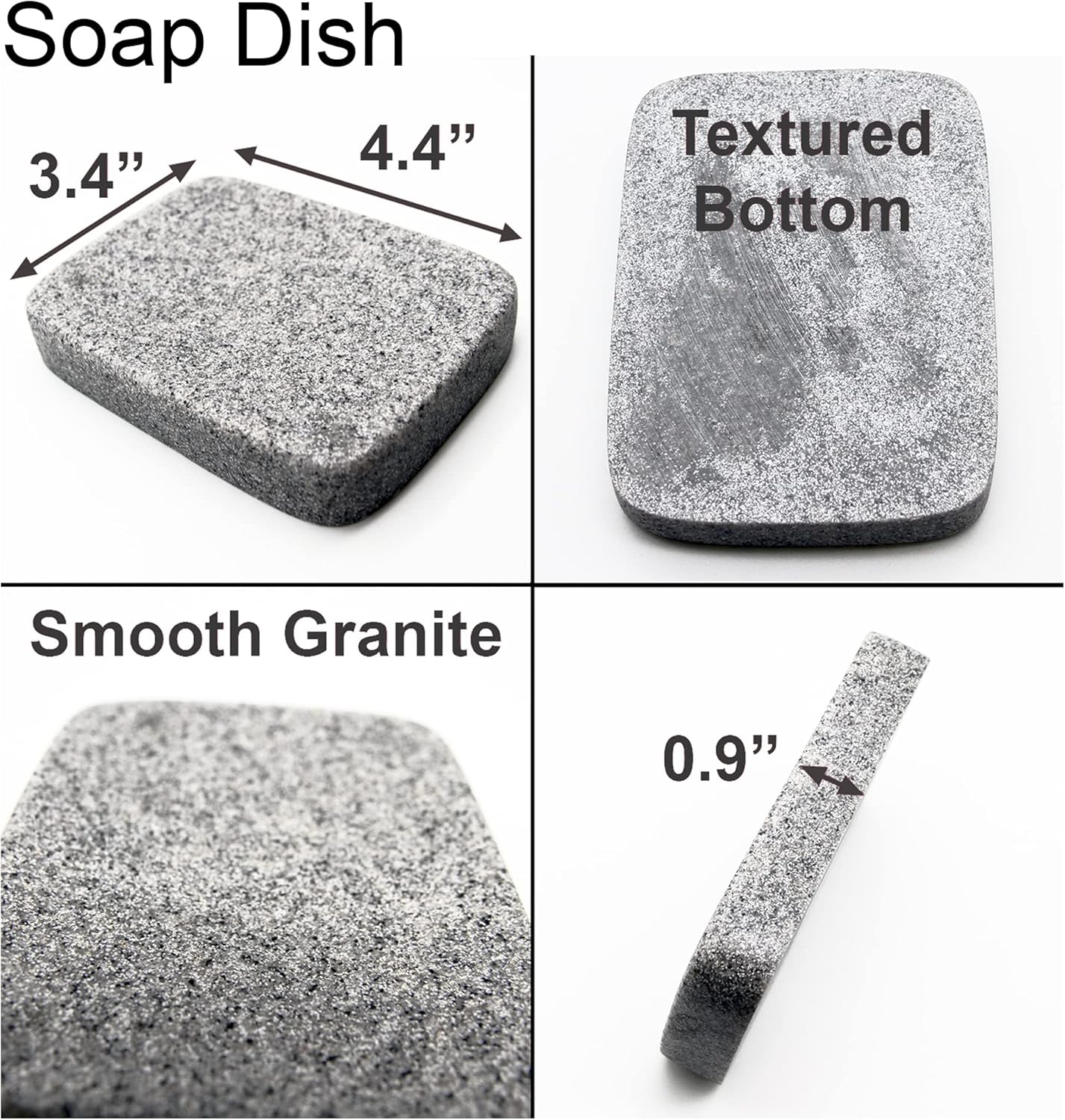 RectangularGreyGraniteSoapDishCupDispenser