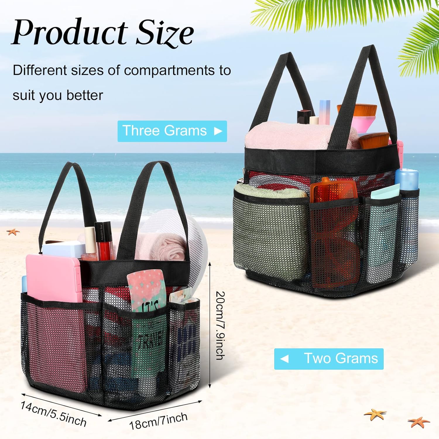 Hillban 4-Piece Mesh Shower Caddy Portable Durable