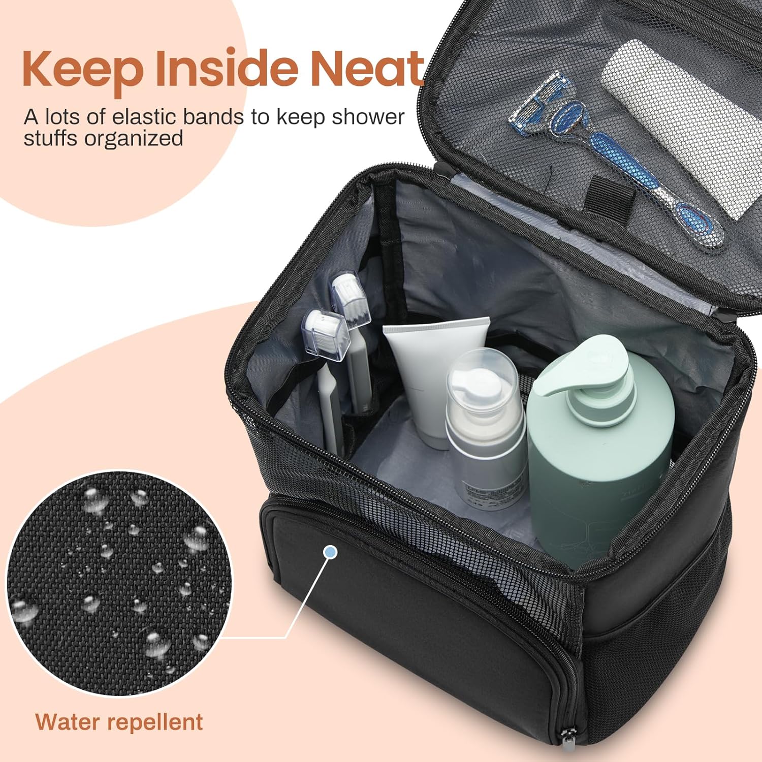 KUSOOFAShower Caddy ToteQuick Dry shower BagPortableCollege Students Use