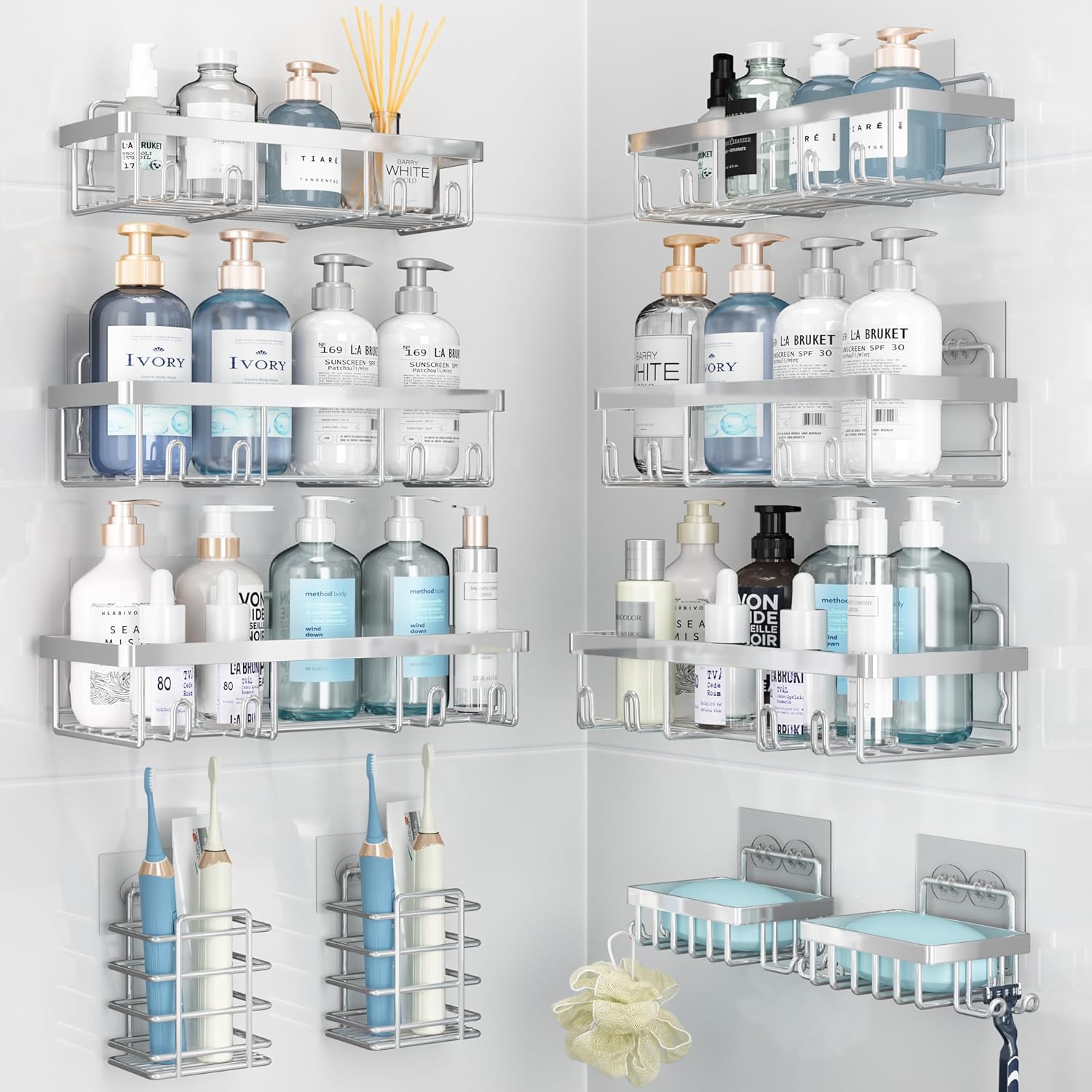 Organizing Shower Bench 10 Pack rustproof stainless steel