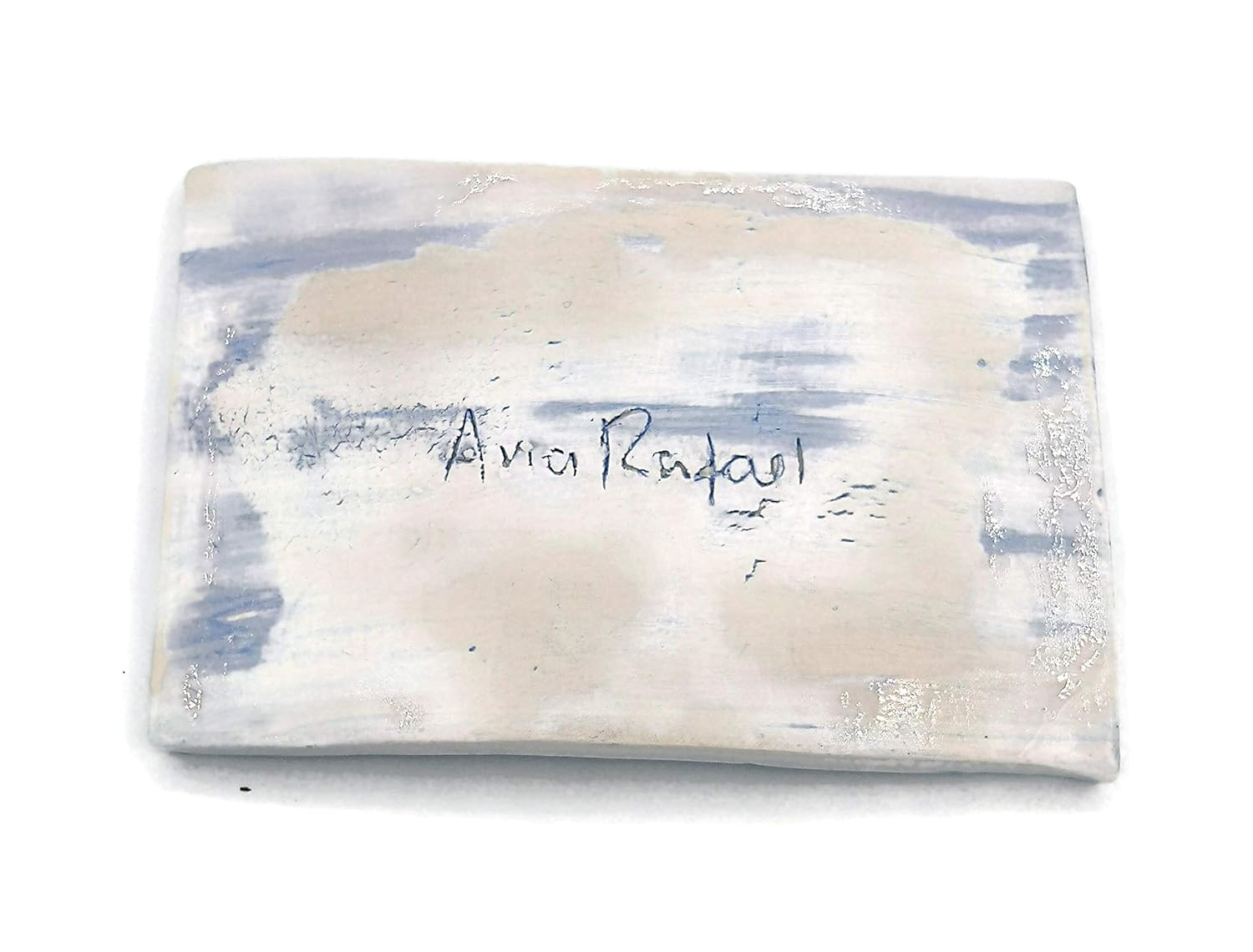 Handpainted Textured Ceramic Soap Dish Holder