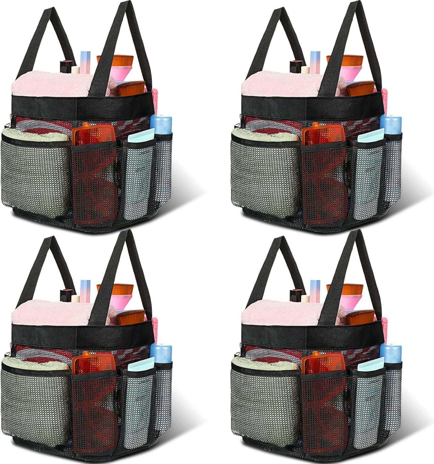 Hillban 4-Piece Mesh Shower Caddy Portable Durable