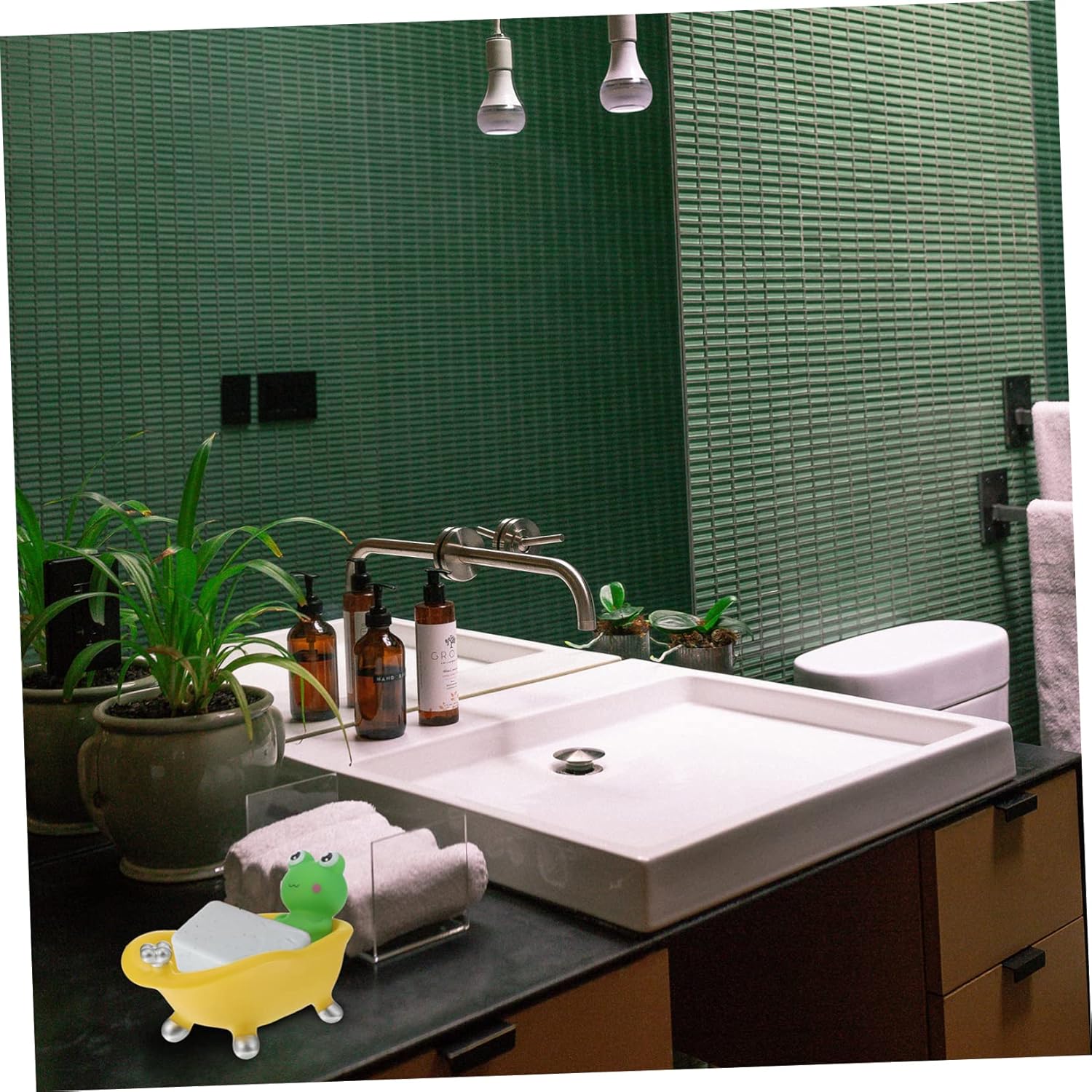 Cartoon Frog Bath Soap Dish Holder For Quick Dry Storage