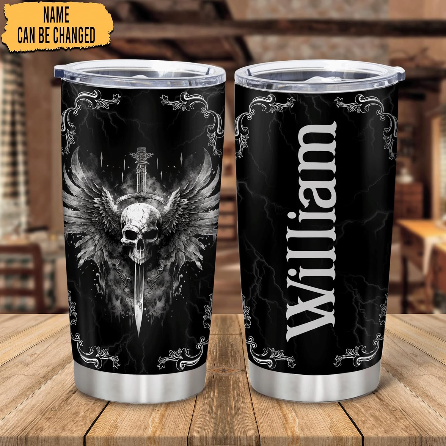 Stainless Steel skull Tumbler - Custom-made for Goth Lovers