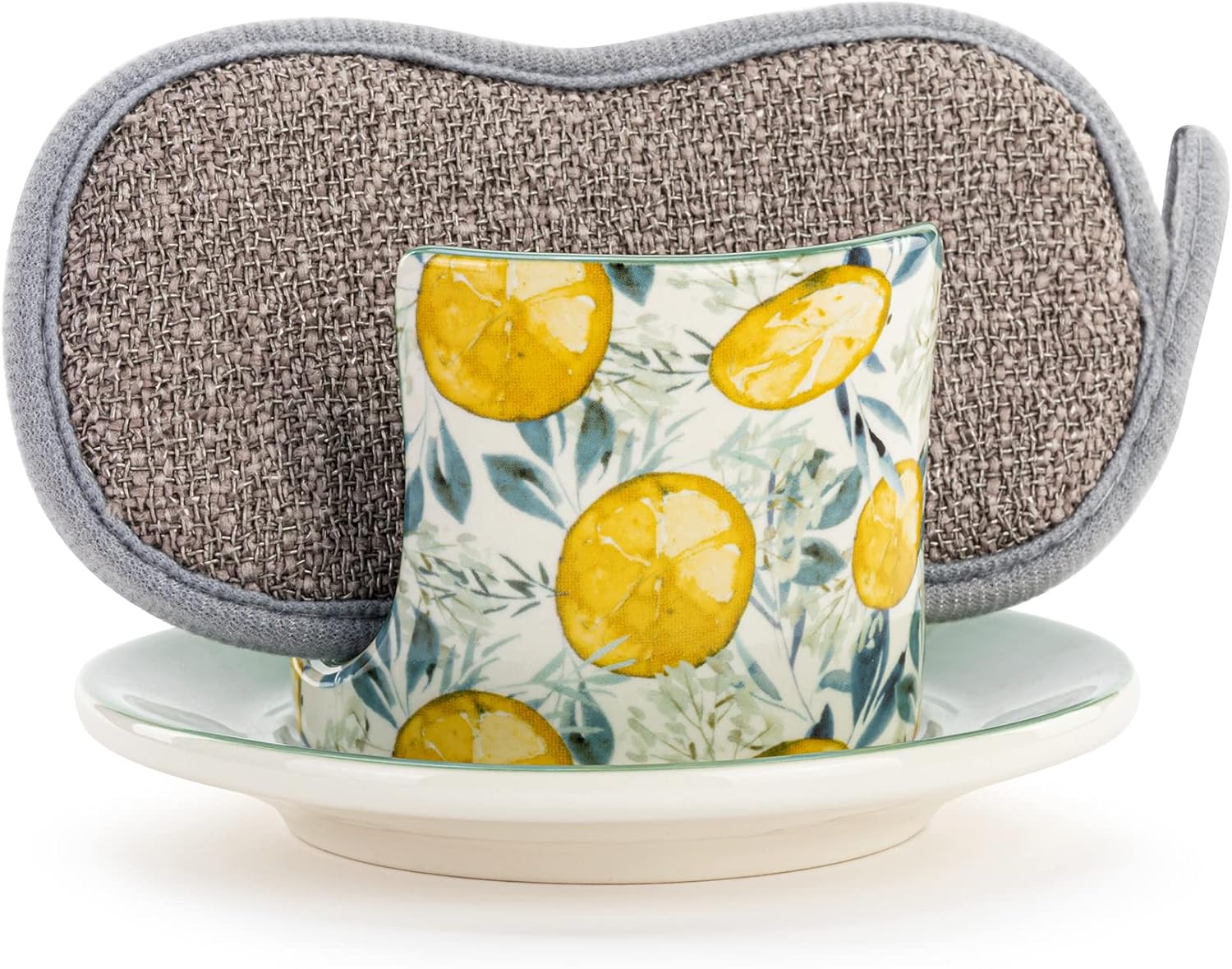 Perfect Lemon Pattern Partnered with Sponge Dish for Clean Living