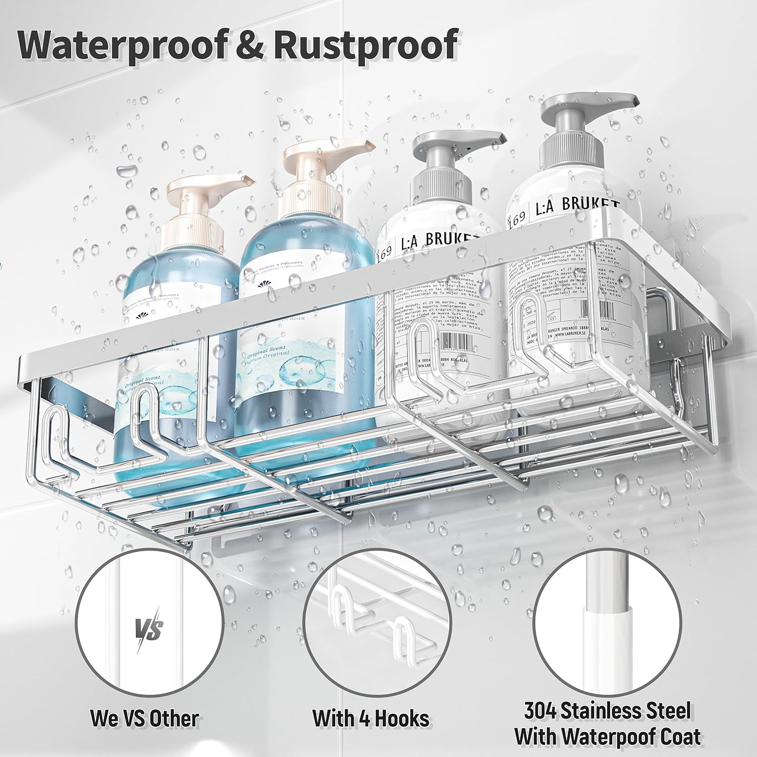 Organizing Shower Bench 10 Pack rustproof stainless steel
