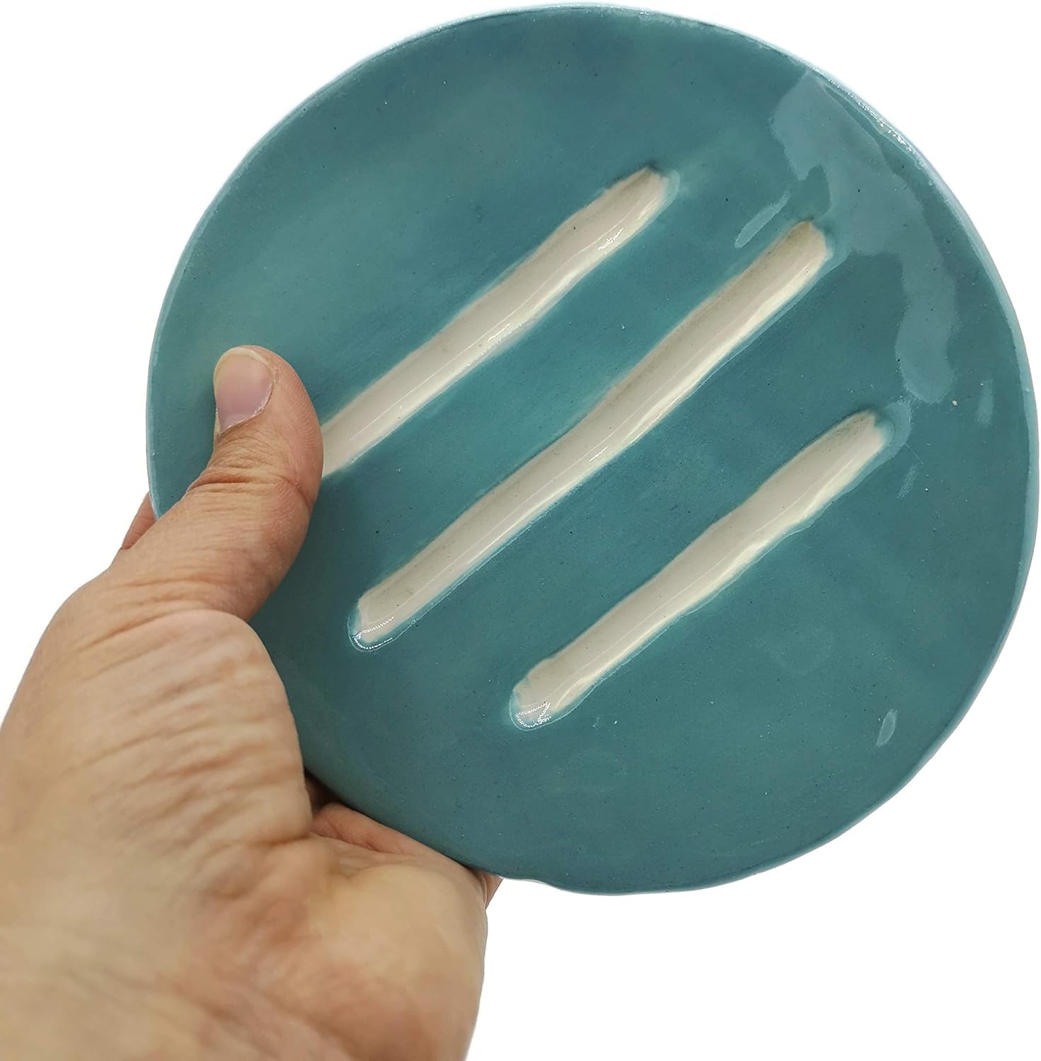 Big Handmade Turquoise Blue Soap Dish for Bar Soaps