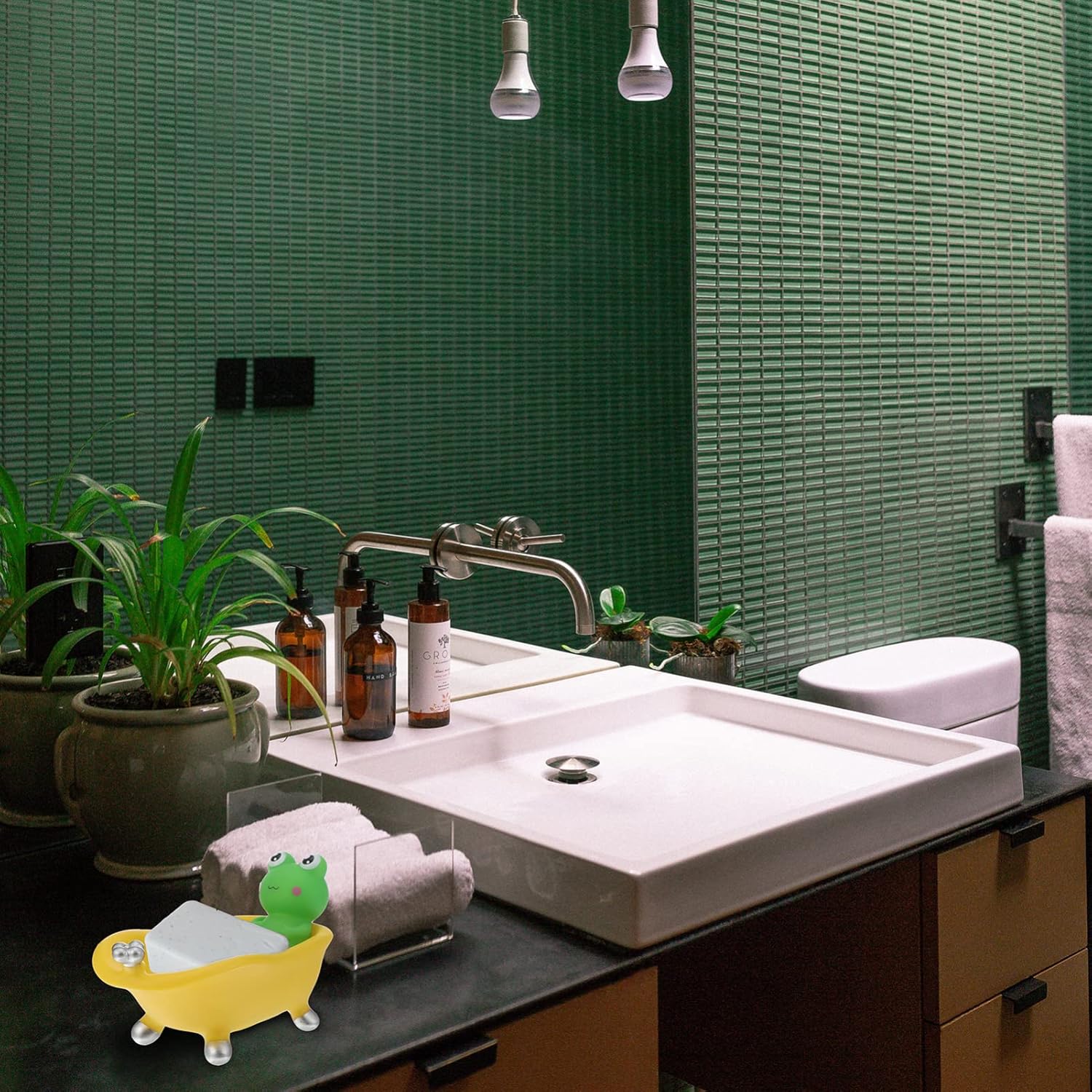 Hemoton Reusable Frog- friendly Soap Holder for Kids Adults Durable Safe