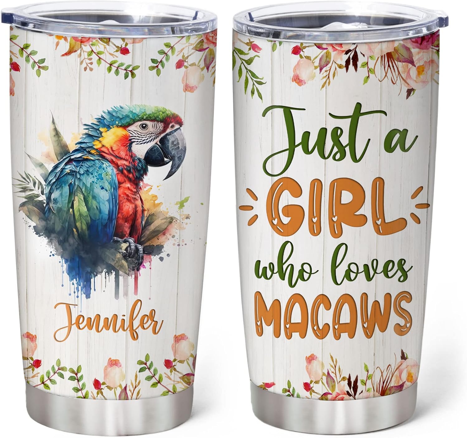 Personalized Macaw Lovers Stainless Steel Tumbler
