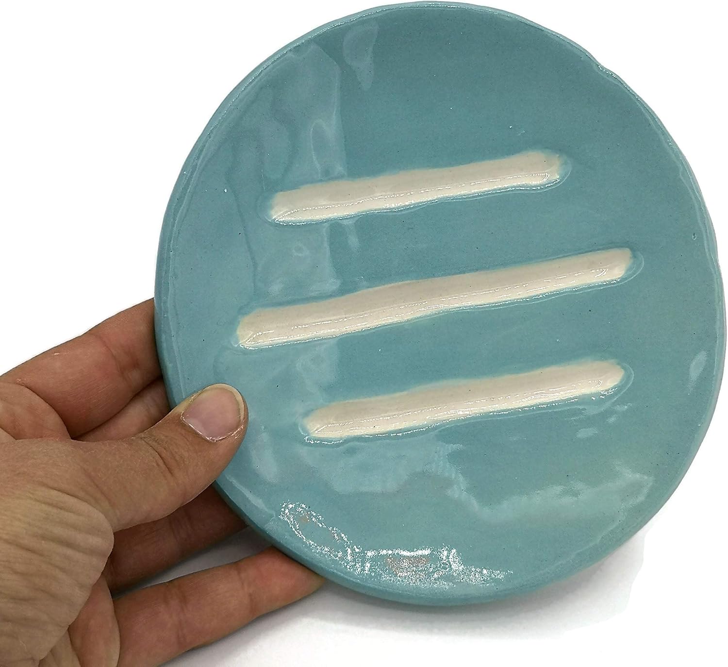 Big Handmade Turquoise Blue Soap Dish for Bar Soaps