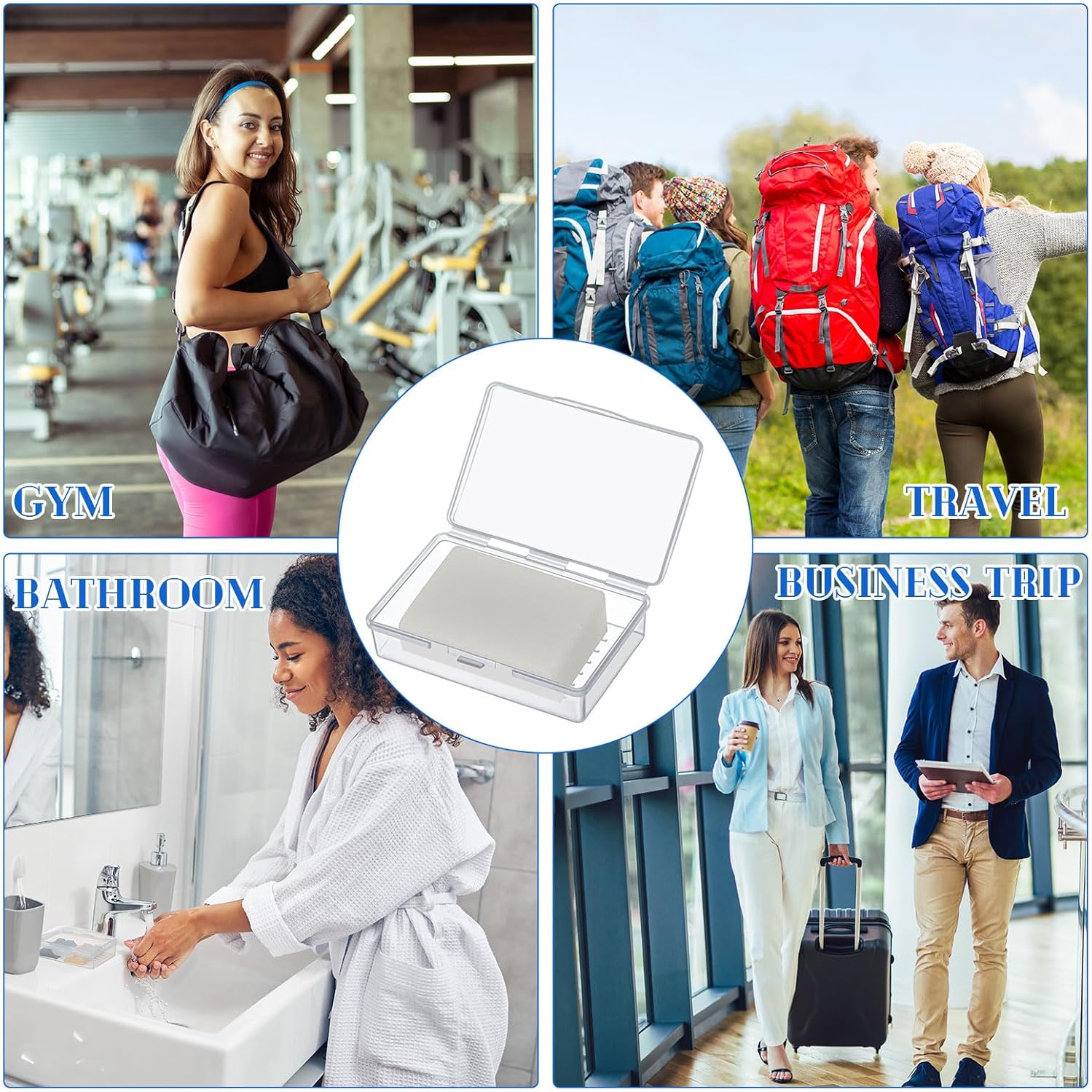 50 Pcs Bulk Plastic Soap Boxes with Lid Portable Travel Set