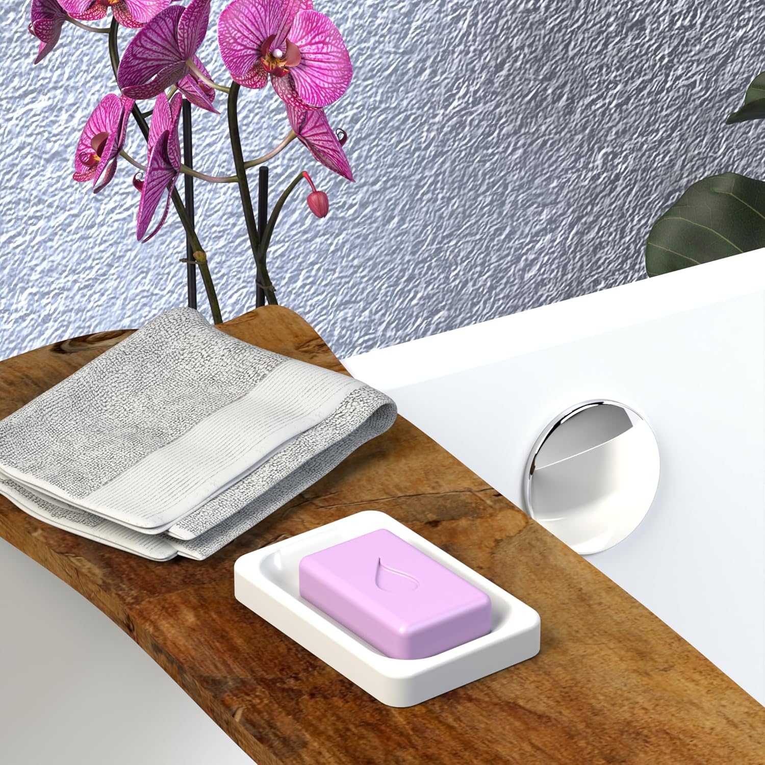 Stylish Rhode Luxury Milk soap dish self-draining and non-slip