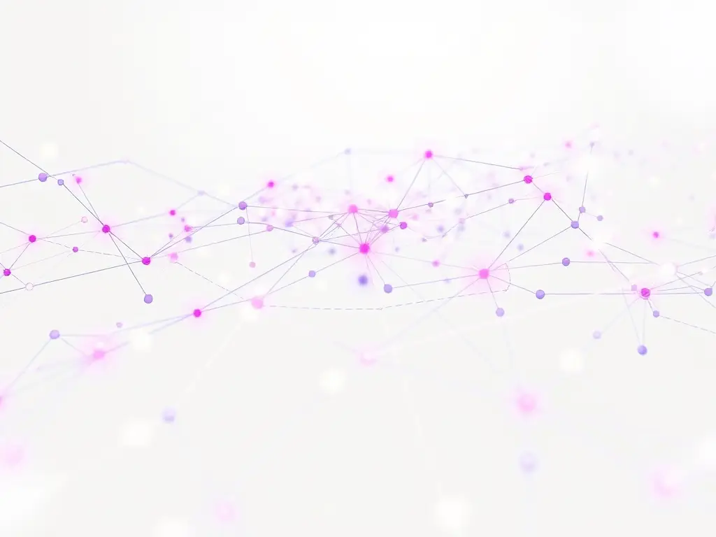 A digital illustration of interconnected data points forming a network, symbolizing advanced analytics.